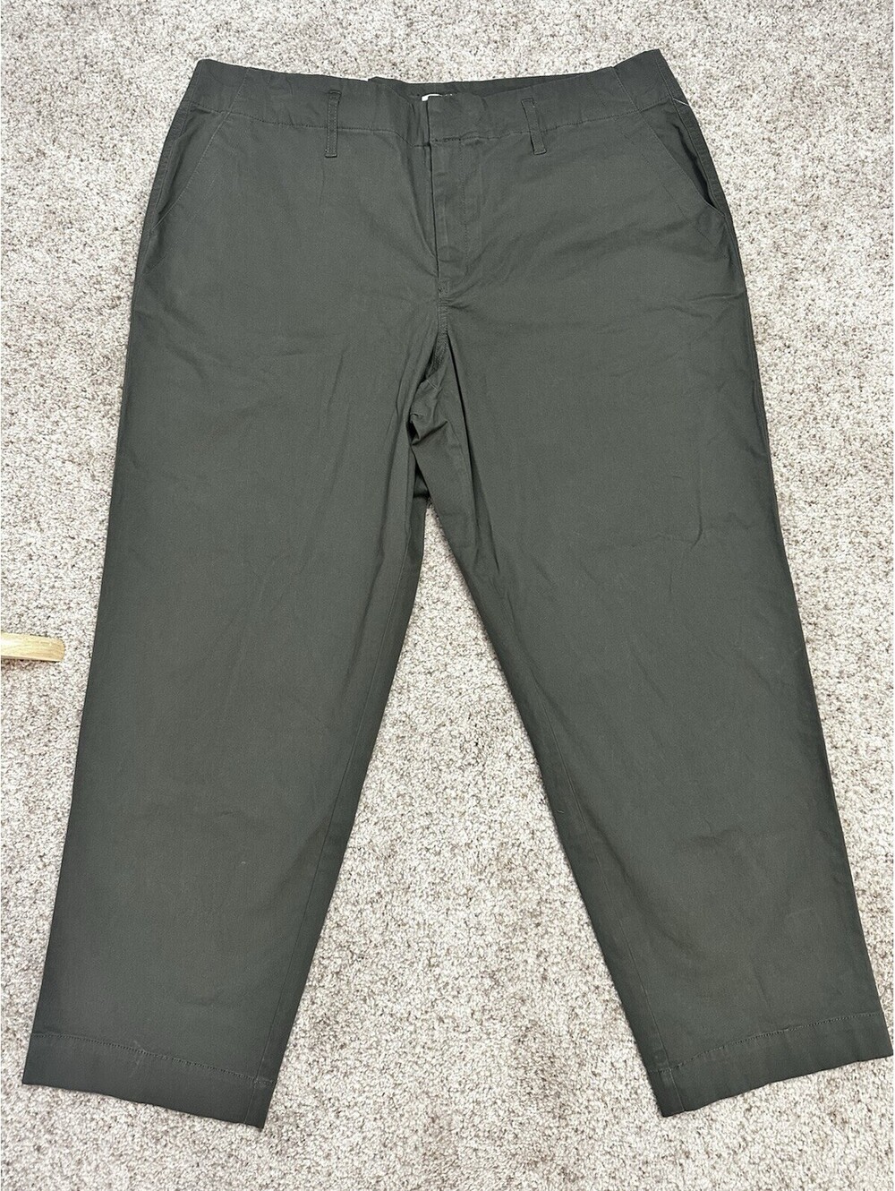 A New Day Chino Pants, 16, Green Solid High Rise Straight Leg Stretch Twill 29"